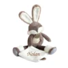 Baby'Nat - Papuche Le Lapin Doudou Mouchoir Marron Blanc 30 Cm