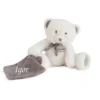 Baby'Nat - Pap'ours Peluche Avec Doudou Ours Blanc 25 Cm