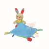 Nicotoy Ouatoo Auguste Doudou Mouchoir Lapin Bleu Rouge Jaune