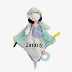 Baby'Nat - Les Super Doudous - Doudou Plat Hérisson Bleu 40 Cm