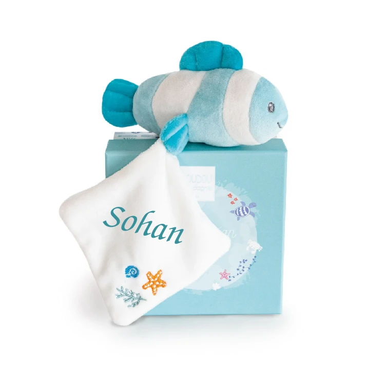 Doudou Et Compagnie - Sous L'océan Poisson Vert Avec Doudou 20 Cm 1 Doudou Et Compagnie - Sous L'océan Poisson Vert Avec Doudou 20 Cm