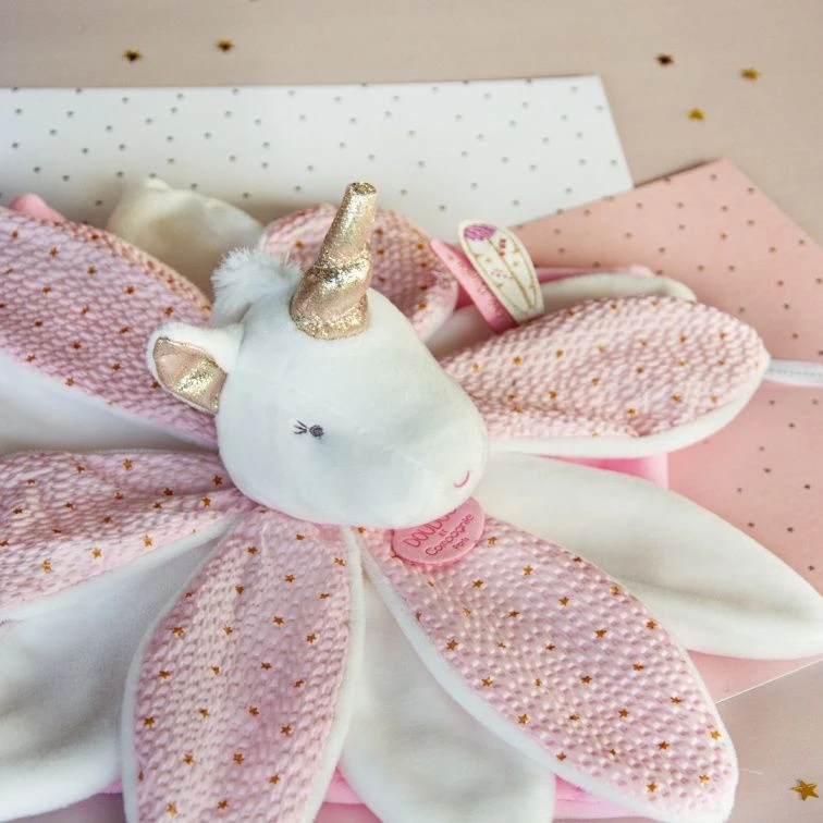 Doudou Et Compagnie - Attrape-rêve Doudou Pétale Licorne Rose Blanc étoile 2 Doudou Et Compagnie - Attrape-rêve Doudou Pétale Licorne Rose Blanc étoile – Image 2