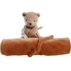 Noukie's - Babou Et Kendi - Doudou Couverture Ours Beige Caramel 50 X 50 Cm -Jouets En Peluche Boutique babou20et20kendi2020couverture20ours20beige20caramel205020x205020cm 3