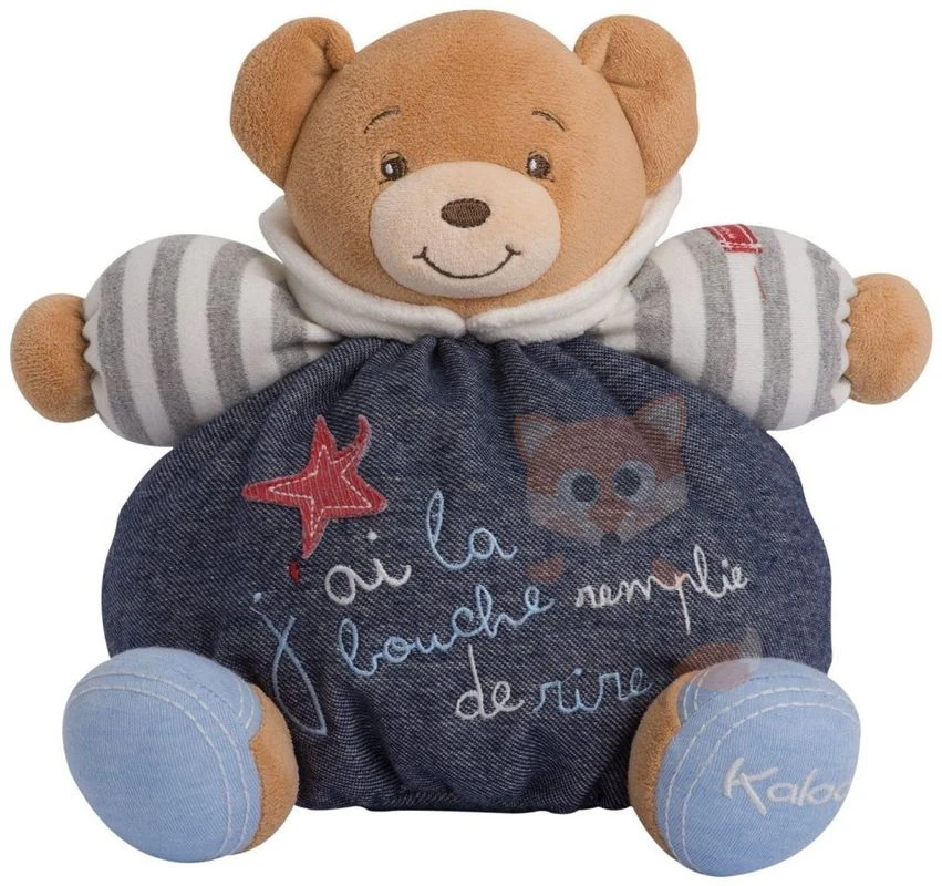 Kaloo Blue Denim Peluche Ours J'ai La Bouche Remplie De Rire Bleu 1 Kaloo Blue Denim Peluche Ours J'ai La Bouche Remplie De Rire Bleu