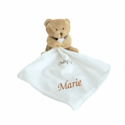 Baby'Nat Doudou Mouchoir Ours Marron Clair