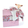Doudou Et Compagnie - Boh'Aime - Doudou Plat Pétale Biche Rose Blanc 27 Cm