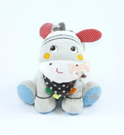 Nicotoy Chouchou Peluche Doudou Zèbre Gris
