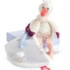 Doudou Et Compagnie - Cigogne Attache-sucette Blanc Orange