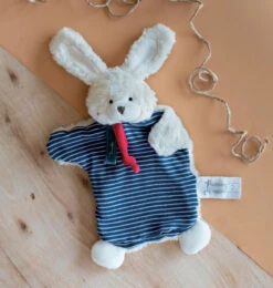 Maïlou Tradition - Coton Bio & Made In France - Marionnette Lapin 25 Cm