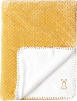 Nattou - Couverture Plaid Bébé 100 X 75 Cm Jaune Blanc