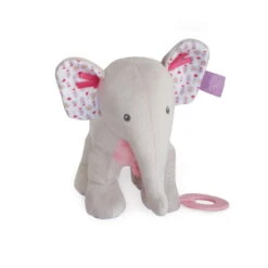 Baby'Nat - Edgar Et Eglantine - Peluche D'activité éléphant Rose 25 Cm
