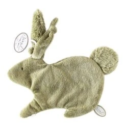 Dimpel - Emma Le Lapin - Doudou Attache-sucette Vert 22 Cm