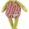 Moulin Roty La Grande Famille Perlette La Grenouille Mini Peluche Vert 20 Cm