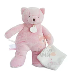 Doudou Et Compagnie J'aime Mon Doudou Peluche Chat Rose