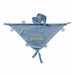 Nattou Lapidou Maxi Doudou Plat écoconçu Ours Bleu Foncé 40 Cm