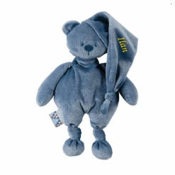 Nattou Lapidou Peluche écoconçue Ours Bleu Foncé 30 Cm