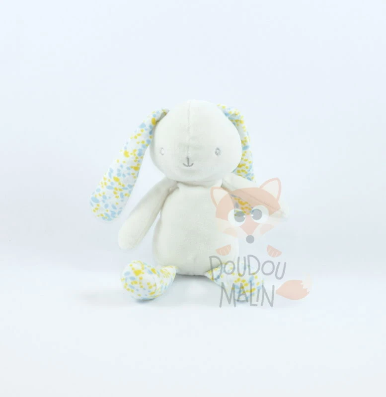 Klorane Doudou Lapin Beige Bleu Jaune 1 Klorane Doudou Lapin Beige Bleu Jaune
