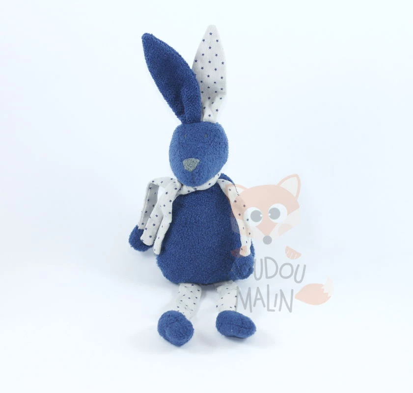 Bout'chou Doudou Lapin Bleu Gris étoile 1 Bout'chou Doudou Lapin Bleu Gris étoile