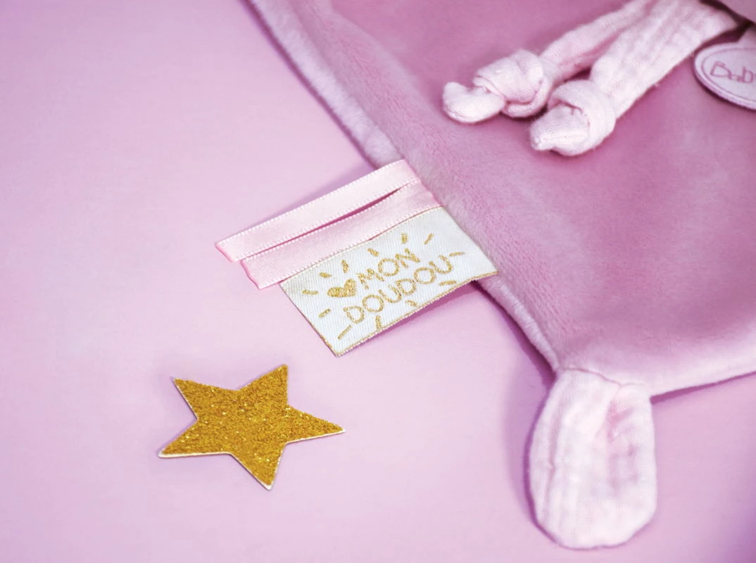 Baby'Nat - Lapin Lange - Doudou Plat Violet 25 Cm 4 Baby'Nat - Lapin Lange - Doudou Plat Violet 25 Cm – Image 4