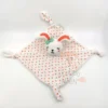 Orchestra Doudou Lapin Plat Blanc Orange Coeur 25 Cm