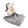 Baby'Nat - Layette - Peluche Avec Doudou Ours Blanc Gris 30 Cm