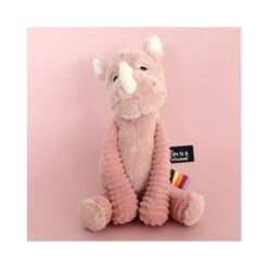 Les Déglingos - Les Ptipotos - Grobisou Le Rhinocéros Rose - Peluche 30 Cm