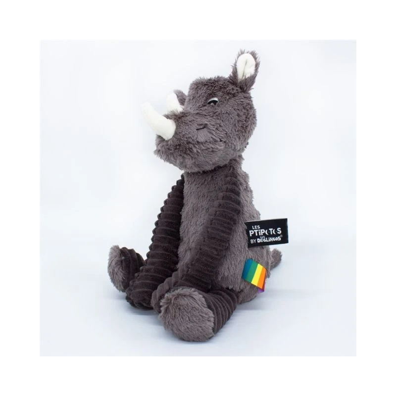 Les Déglingos - Les Ptipotos - Grobisou Le Rhinocéros Gris - Peluche 30 Cm 2 Les Déglingos - Les Ptipotos - Grobisou Le Rhinocéros Gris - Peluche 30 Cm – Image 2