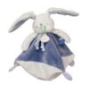 Baby'Nat - Les Layettes - Doudou Plat Lapin Blanc Bleu 25 Cm