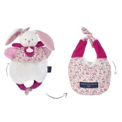 Doudou Et Compagnie - Les Petits Fûtés - Doudou Marionnette Cerise Le Lapin Rose 30 Cm