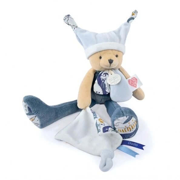 Doudou Et Compagnie - Les Petits Fûtés - Ours Pantin à Histoire Bleu 35 Cm 3 Doudou Et Compagnie - Les Petits Fûtés - Ours Pantin à Histoire Bleu 35 Cm – Image 3
