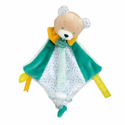 Baby'Nat - Les Super Doudous - Attache-sucette Ours Vert 20 Cm