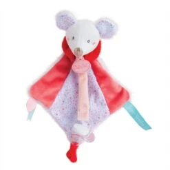 Baby'Nat - Les Super Doudous - Attache-sucette Souris Rose 20 Cm