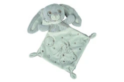 Nicotoy Louis Doudou Plat Lapin Gris Blanc Lune Nuage étoile