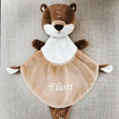 Nicotoy Lilou La Loutre Doudou Marron Blanc 30 Cm