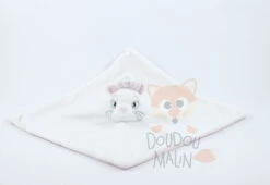 Disney Marie Le Chat Doudou Plat Blanc Rose 40 Cm