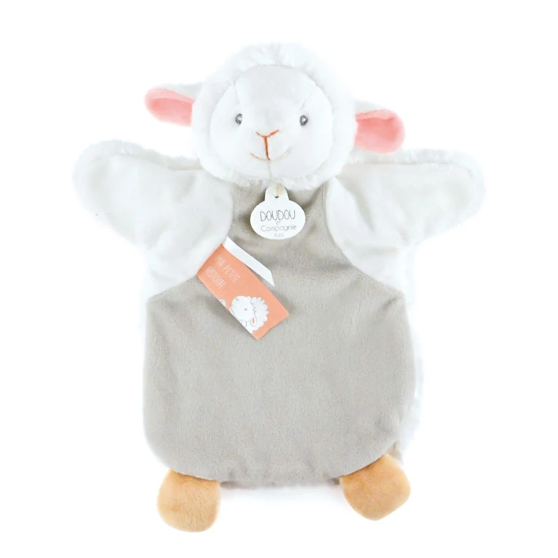 Doudou Et Compagnie - Marionnette Agneau Mouton Blanc Gris 25 Cm 2 Doudou Et Compagnie - Marionnette Agneau Mouton Blanc Gris 25 Cm – Image 2