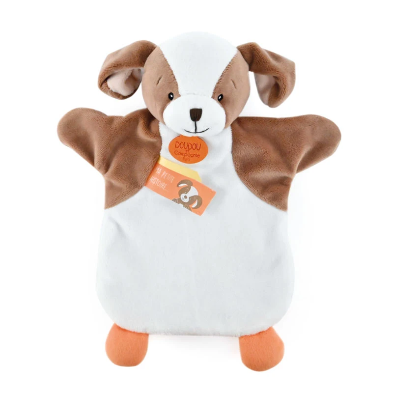 Doudou Et Compagnie - Marionnette Chien Blanc Marron 25 Cm 2 Doudou Et Compagnie - Marionnette Chien Blanc Marron 25 Cm – Image 2