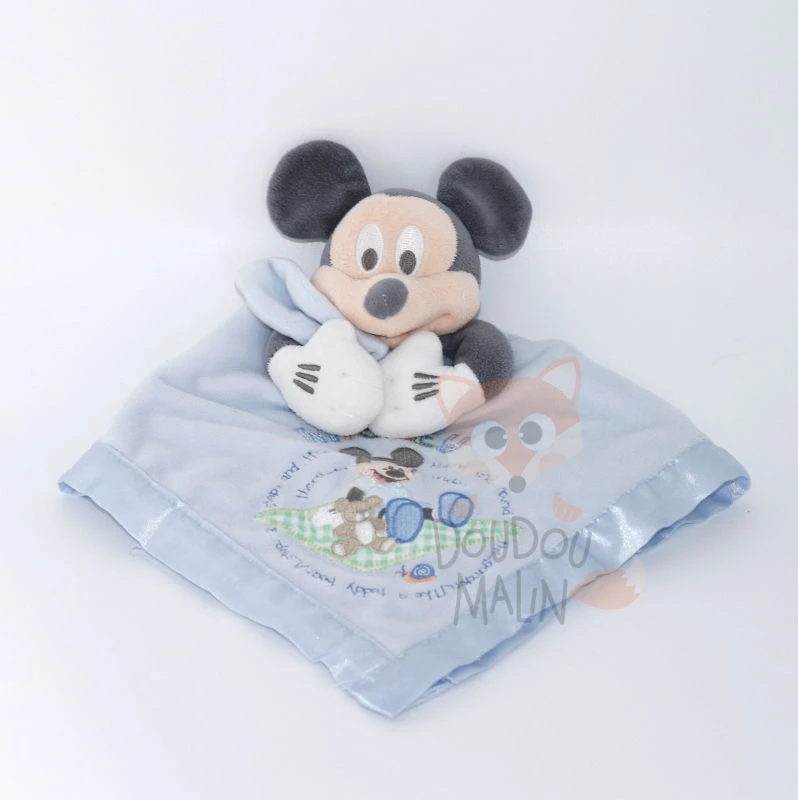 Disney - Mickey La Souris - Maxi Doudou Plat Carré Bleu 40 Cm 1 Disney - Mickey La Souris - Maxi Doudou Plat Carré Bleu 40 Cm