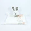 Nicotoy Mon Ami Teddy Grand Doudou Plat Lapin Blanc Bandana 30 Cm