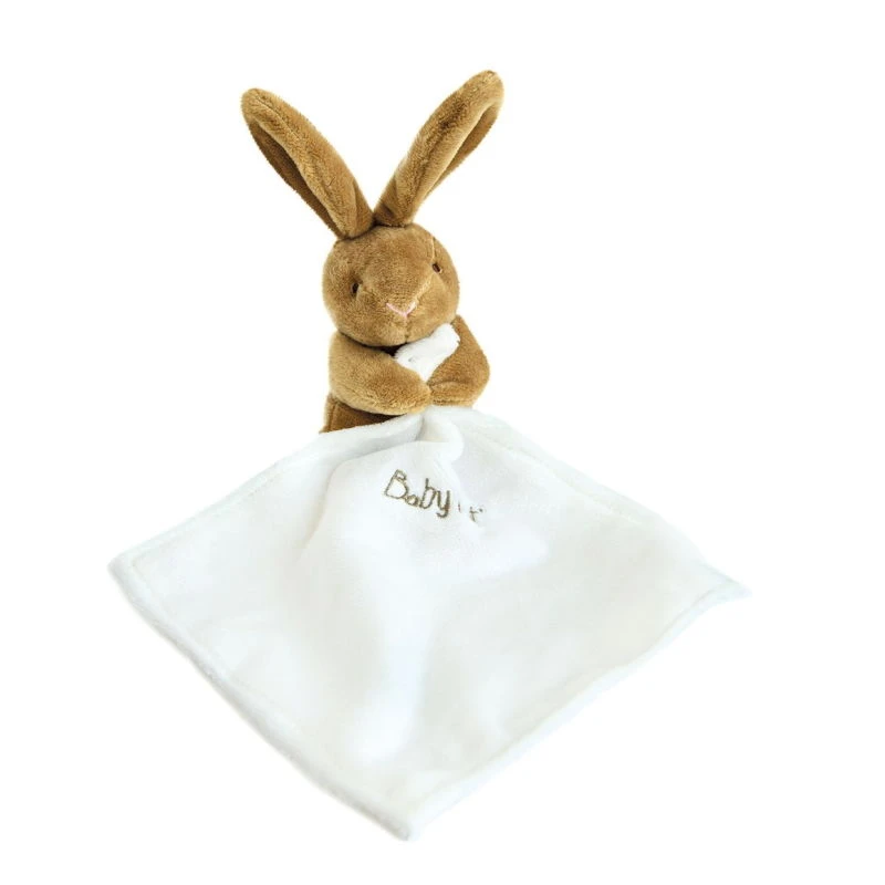 Baby'Nat Doudou Mouchoir Lapin Marron Foncé 2 Baby'Nat Doudou Mouchoir Lapin Marron Foncé – Image 2