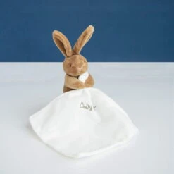 Baby'Nat Doudou Mouchoir Lapin Marron Foncé