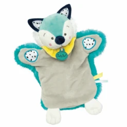 Baby'Nat - Neskimos Marionnette Renard Des Neiges Gris Bleu Vert