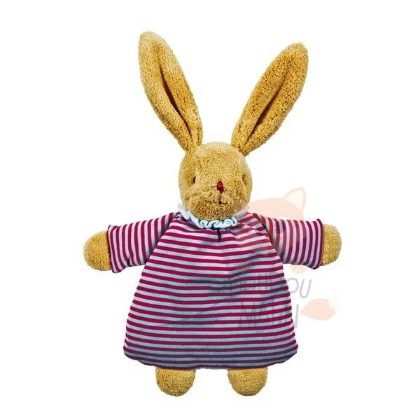 Trousselier Nid D'ange Lapin Doudou Hochet Rayé Bleu Rouge 1 Trousselier Nid D'ange Lapin Doudou Hochet Rayé Bleu Rouge