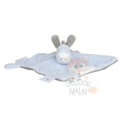 Noukie's Paco L'âne Doudou Plat Bleu Gris étoile