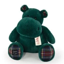 Histoire D'ours - Peluche Hippopotame Vert Sapin 40 Cm