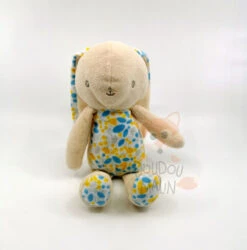 Klorane Doudou Peluche Lapin Beige Bleu Jaune 20 Cm