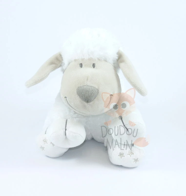 Nicotoy Peluche Mouton Blanc Gris Beige étoile 1 Nicotoy Peluche Mouton Blanc Gris Beige étoile
