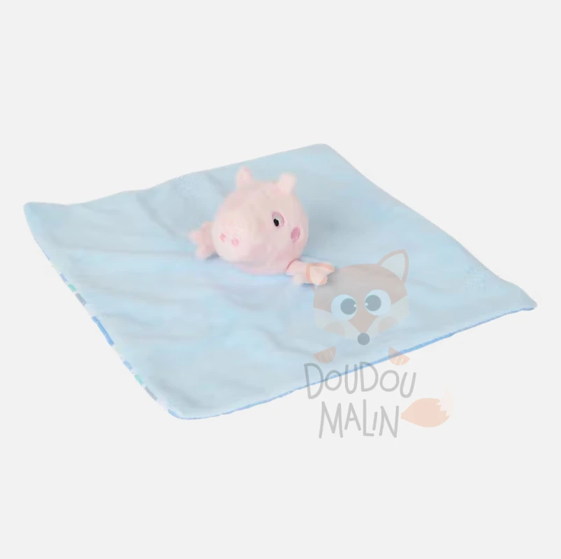 Peppa Pig - Doudou Plat Cochon Bleu 30 Cm 1 Peppa Pig - Doudou Plat Cochon Bleu 30 Cm