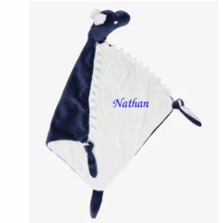 Tryco - Doudou Plat Diego Le Dragon - Bleu Blanc 30 Cm