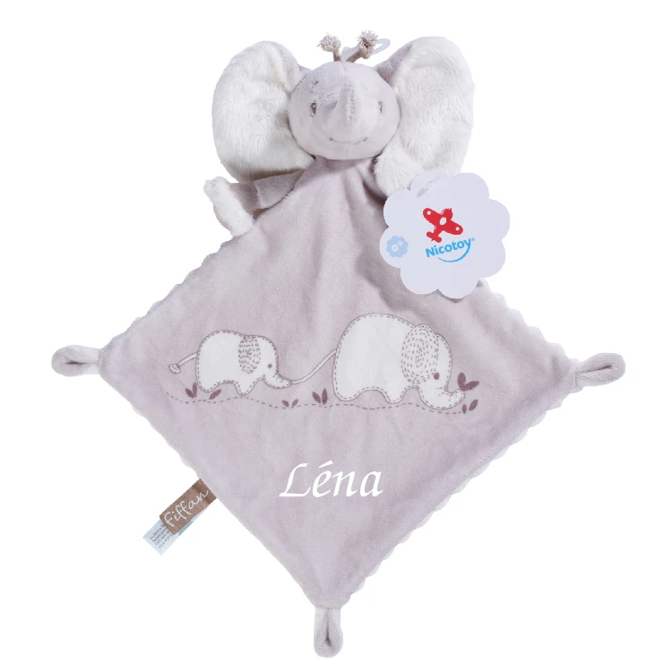 Nicotoy Doudou Plat Fiffan L'éléphant Gris 25 Cm 1 Nicotoy Doudou Plat Fiffan L'éléphant Gris 25 Cm